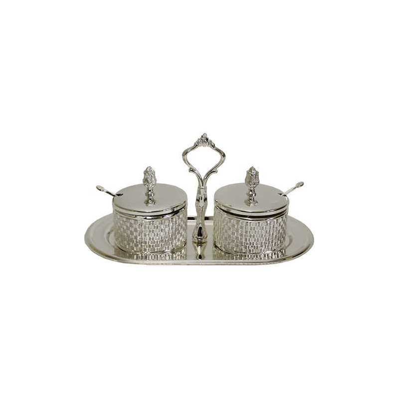 Matching Woven Design Glass and Silver Plated Deco | Home Goods | Juda